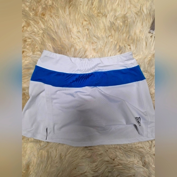 White and Blue Athletic Skirt - Picture 1 of 2